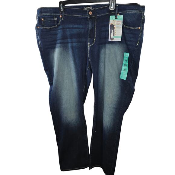 Signature Levi's Gold Curvy Straight Blue Denim Jeans Size 26S - W38 L30 - Picture 1 of 8